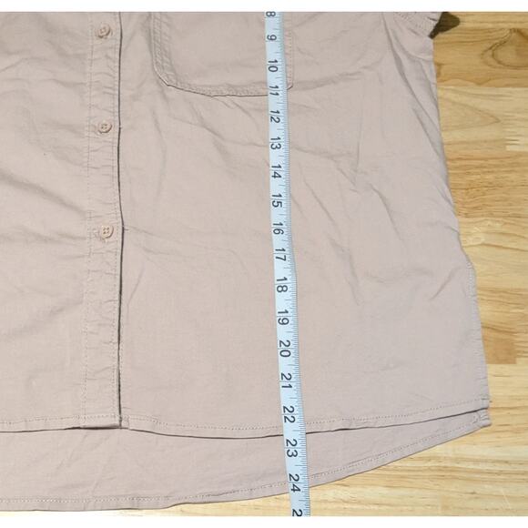 Stitch Star Shirt Womens Small Short Sleeve Button Up Pocket Tan Lightweight Top - Picture 3 of 10